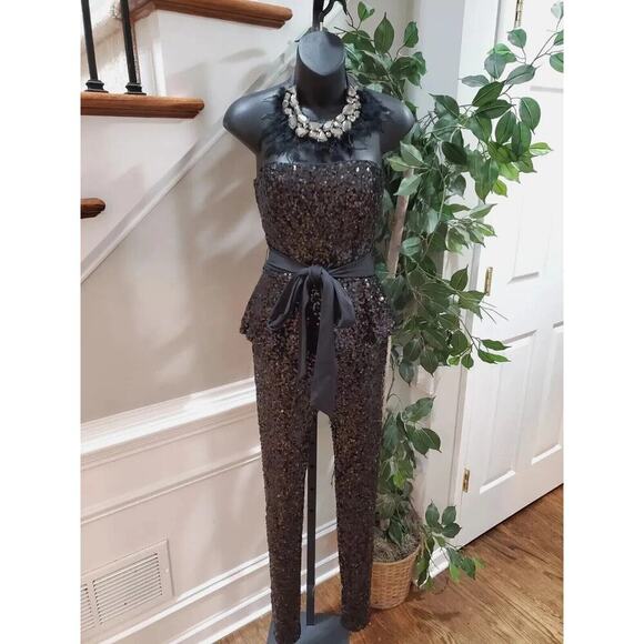 French Connection Women's Black Polyester Off Shoulder Casual Jumpsuit Size 2 - Picture 1 of 9
